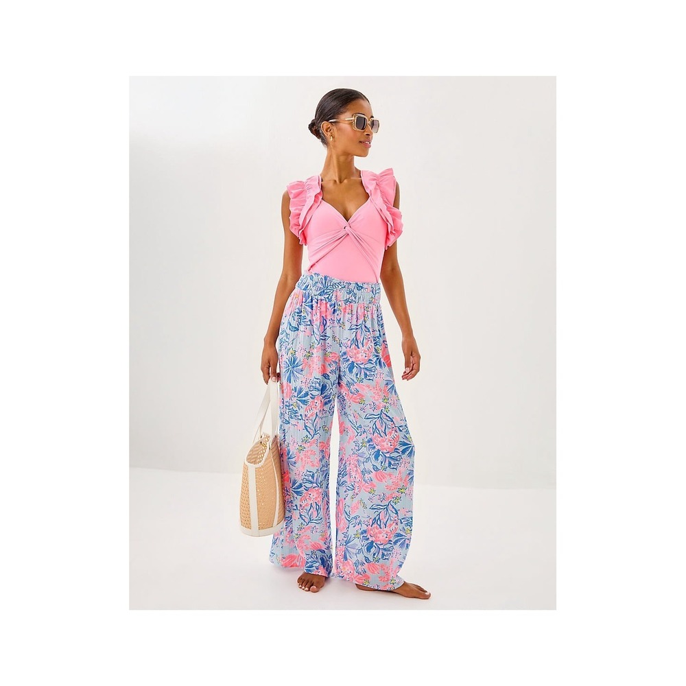 Size Large Women's Lilly Pulitzer Elephant Splash Enzo Pant Swimsuit Cover Up